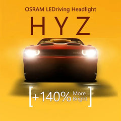 OSRAM LED HB3 HB4 9005 9006 12V 25W auto headlight bulbs with 6000K cool white light and +140% brightness, twin pack