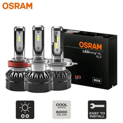 OSRAM LEDriving HL XLZ 6000K cool white LED car headlight bulbs with easy installation and durable design.