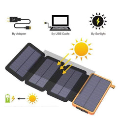 Cross-border foldable solar power bank 20000mAh waterproof outdoor mobile charger with sunlight charging and USB adapter options