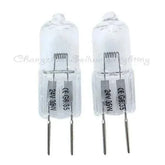 Set of two G6.35 24v 35w halogen lamp bulbs with clear glass and metal pins