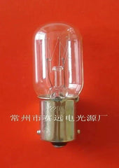220V 10W ba15s miniaturre lamp bulb with clear glass and metal base on red background