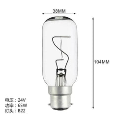 Navigation lamp bulb 790434 marine seismic B22D E27 P28S 24V 65W with dimensions 38mm x 104mm