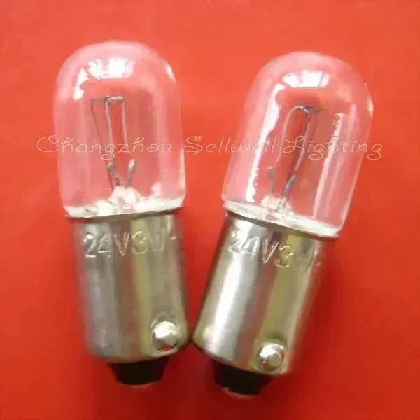 Set of 10 miniature lamp 24v 3w Ba9s indicator bulbs pilot light lamps