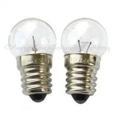 10pcs miniature lamp 6v 2.4w E10s base bulbs with clear glass and metal screw base