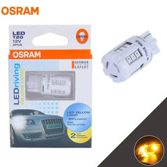 OSRAM LEDriving Standard LED T20 12V WY21W Yellow 1W Auto Side Marker Lamps OEM Turn Signal Lights For Honda Toyota 7705YE Pair