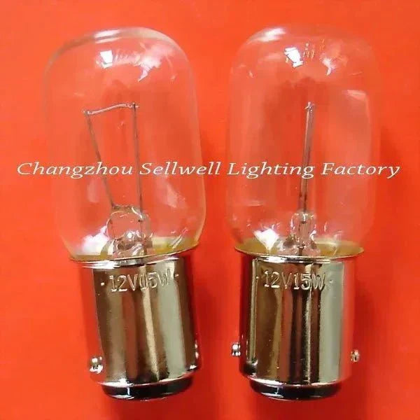 10pcs miniature lamp 12v 15w ba15d t20x48 with clear glass bulb and metal base