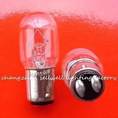 10pcs 24V 15W BA15d small lamp bulbs with clear glass and metal base on red background