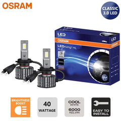 OSRAM XLZ CLASSIC 3.0 LED car headlight bulbs with 6000K cool white light and built-in cooling fan
