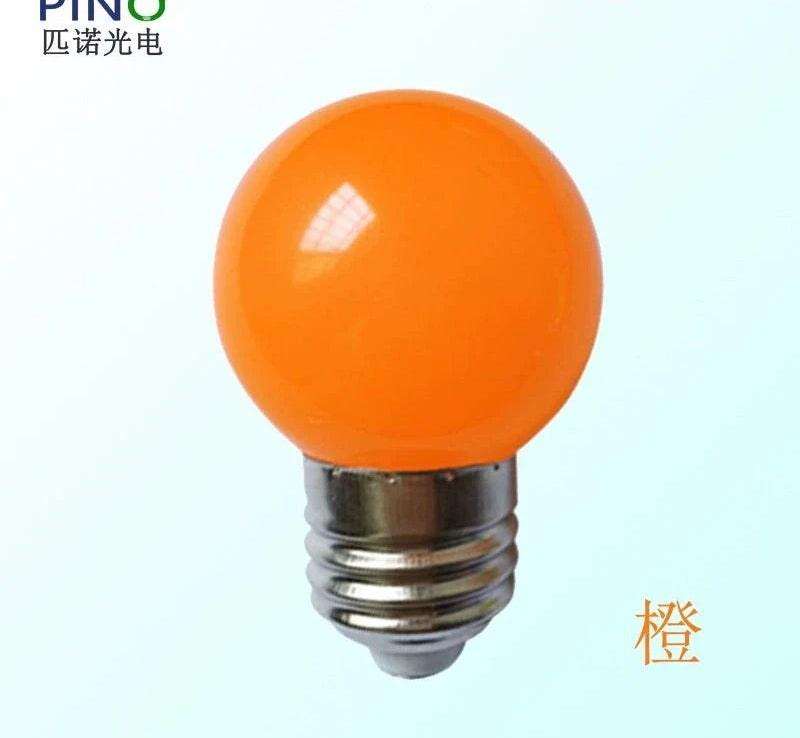 LED color household orange E27 screw LED bulb for energy-saving lighting and live broadcast fill light