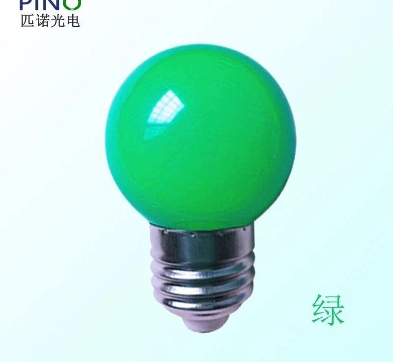 Green LED color household E27 screw light bulb for energy-saving and decorative use