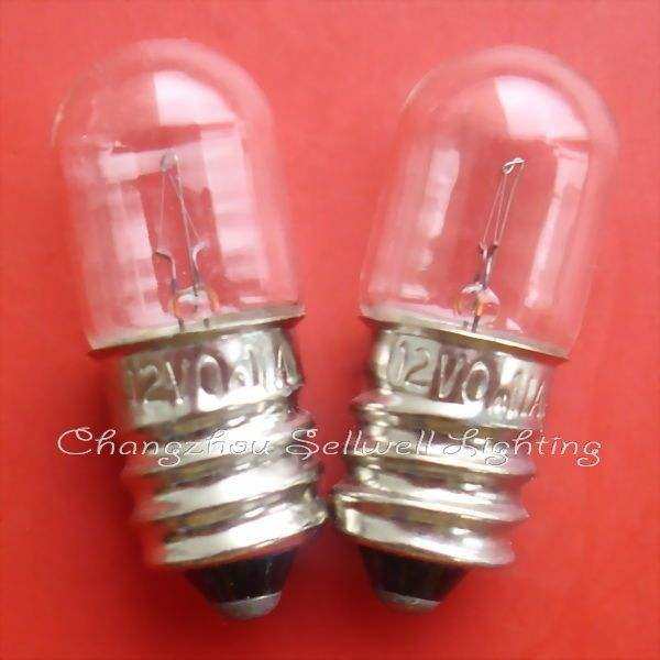 Two E12 instrument bulbs 12V small screw indicator lights on red background