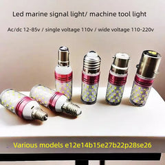 Led marine signal light 12v machine tool bulb b15 b22 p28s low voltage 24v red light green light 110v dc 12-85v Universal Voltage AC/DC Compatible Anti-Flicker Navigation bulb