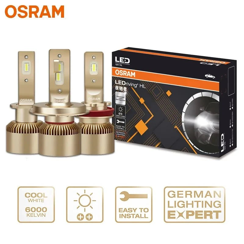 OSRAM LED 25W 6000K white car headlight bulbs with canbus, easy to install, cool white light