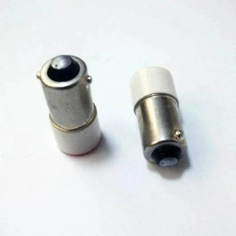 BA9S LED indicator bulb with bayonet base and white housing for 12V, 24V, 220V applications