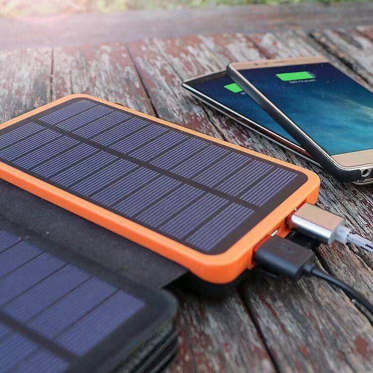Cross-border foldable solar power bank charging mobile phones outdoors with 20000mAh capacity