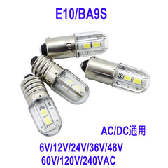 B9 bayonet led indicator bulb for instrumentation, 24v 48v 110v 220v e10 screw base signal light