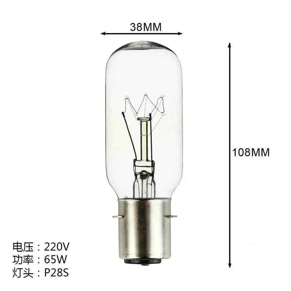 Clear navigation lamp bulb 220V 65W P28S base 38mm x 108mm ship lighting