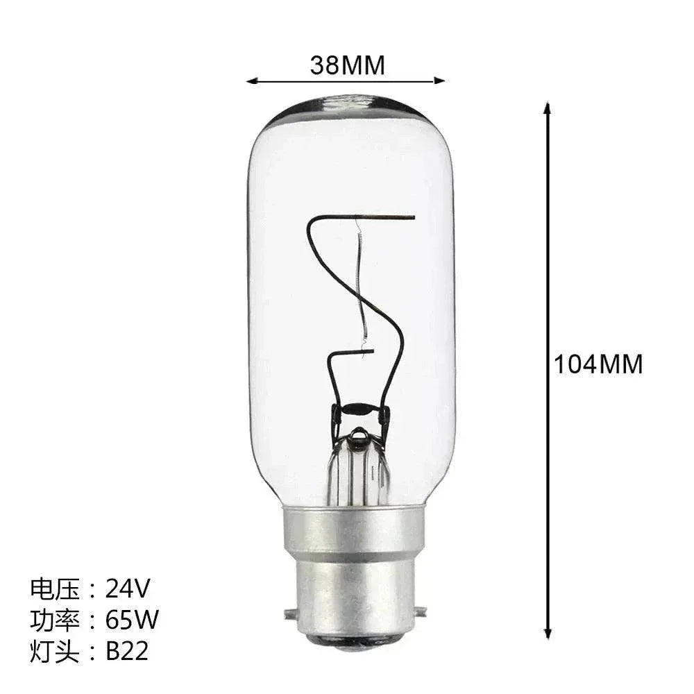 Navigation lamp bulb 790434 marine seismic B22D E27 P28S 24V 65W with dimensions 38mm x 104mm