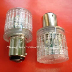 10pcs LED light 24V Ba15d A661 clear lens bulbs on red background