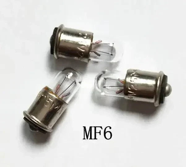 Three metal base MF6 bulbs for instrument and equipment indicator lights
