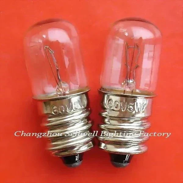 10pcs miniature lamps 60V 5W E12 base T13X34 bulbs factory direct