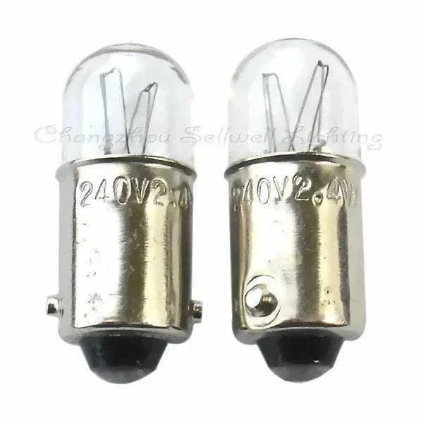 Miniature lamp 240v 2.4w ba9s t10x24 wholesale pack of 10 bulbs