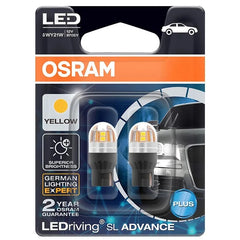 OSRAM LED T20 WY21W 7440 Yellow Amber Turn Signal Light LEDriving SL Advance Car Upgarde LED Tail Lamp Brake Fog Bulb 9705Y, 2x
