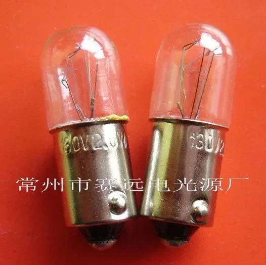 10pcs miniature light 130V 2.6W BA9S T10x28 indicator bulbs pilot lamps