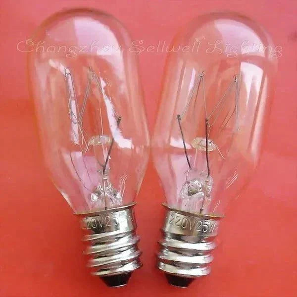 10pcs 220V 25W E12 base miniature lamps with clear glass bulbs