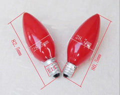 E14 220v 15w red miniature bulbs with dimensions 82.5mm x 28.5mm and 80.5mm x 28.7mm