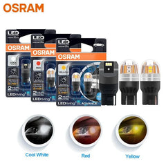 OSRAM LED T20 W21W WY21W W215W cool white red yellow turn signal car bulbs pair