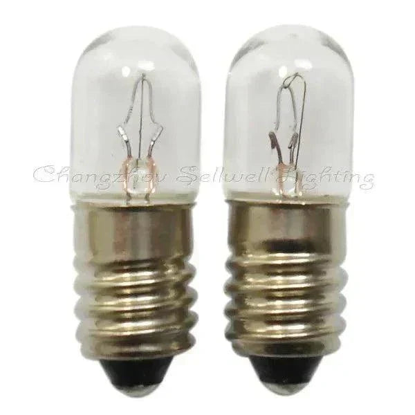 Miniature lamp 12v 5w E10 base T10X28 clear glass bulb set of 2