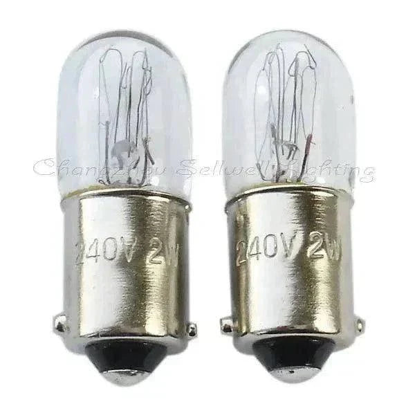 Wholesale miniature lamp 240v 2w ba9s t10x28 A127 pack of 10