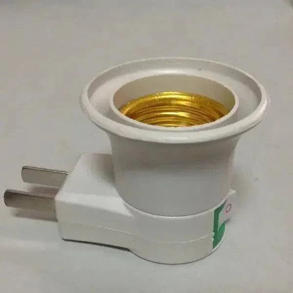 White E27 lamp holder adapter with power plug for UVC bulb light sterilization