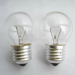 Miniature light 220v 40w E27 G45 clear incandescent bulbs pack of 2