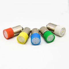 Set of 10 BA9S LED lamp bead indicator bulbs with colorful caps for various voltages