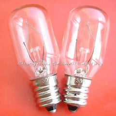Miniature light 30v 10w e12 base clear glass bulb t20x48 two pack
