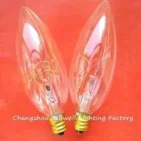 Set of 10 candle light bulbs 120V 60W E12 base C32X95 size energy-saving bulbs