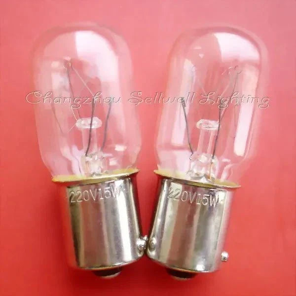 Miniature bulb 220v 15w Ba15s base clear glass twin pack
