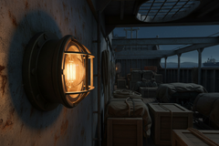 Marine navigation lamp bulb installed in ship hold light fixture